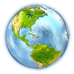 Image showing Haiti on isolated globe