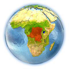 Image showing Democratic Republic of Congo on isolated globe