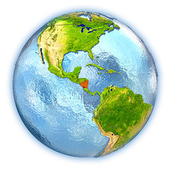 Image showing Nicaragua on isolated globe