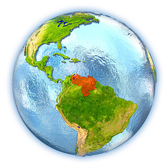 Image showing Venezuela on isolated globe