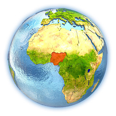 Image showing Nigeria on isolated globe