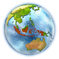 Image showing Indonesia on isolated globe
