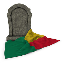 Image showing gravestone and flag of benin