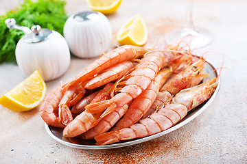 Image showing boiled shrimps