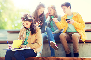 Image showing student girl suffering of classmates mockery