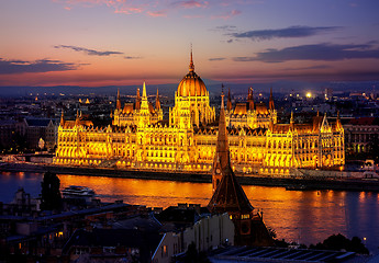 Image showing Hungarian parliament in evening