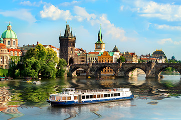 Image showing Touristic boat in Prague