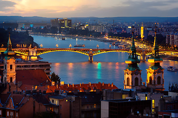 Image showing Budapest in evening illumination
