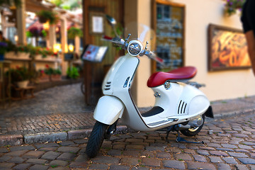 Image showing White scooter in Prague