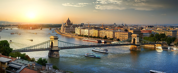 Image showing Sunset in Budapest