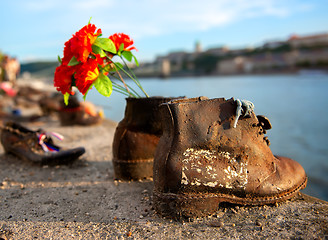 Image showing Shoes on embarkment of Danube