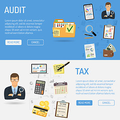 Image showing Auditing, Tax process, Accounting Banners