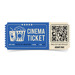 Image showing Cinema Ticket with QR Code