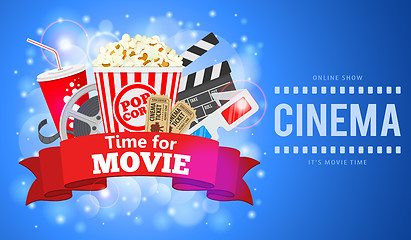 Image showing Cinema and Movie Banner