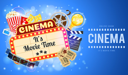 Image showing Cinema and Movie Banner