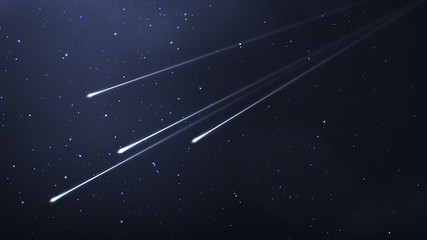 Image showing some shooting stars in the night sky