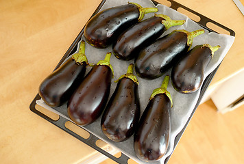 Image showing Eggplants prepare for roasted