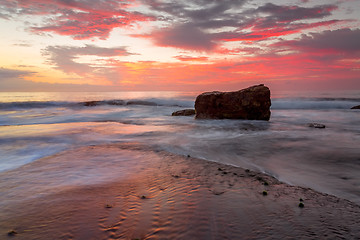 Image showing Tidal flows at sunrise on Turimetta reef