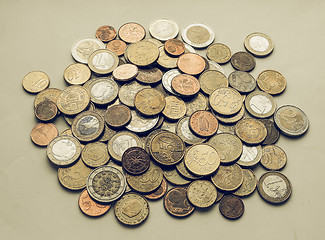 Image showing Vintage Euro coins