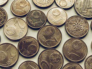 Image showing Vintage Euro coins