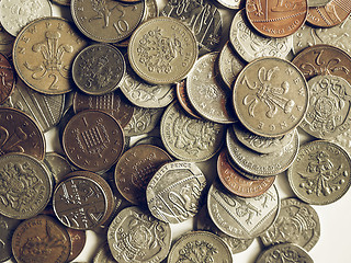 Image showing Vintage Pound coins