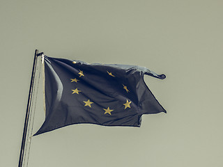 Image showing Vintage looking EU flag