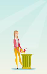 Image showing Woman throwing junk food vector illustration.