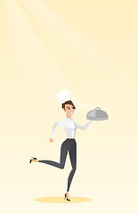 Image showing Running chef cook vector illustration.