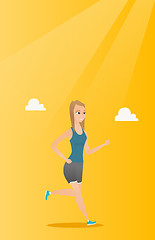 Image showing Young woman running vector illustration.