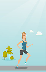 Image showing Young woman running vector illustration.