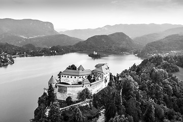 Image showing Medieval castle on Bled lake in Slovenia