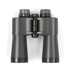 Image showing Black binoculars, top view