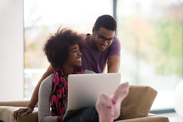 Image showing african american couple shopping online