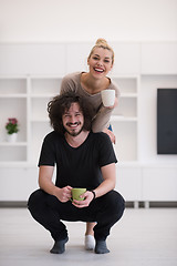 Image showing Happy couple in their new home