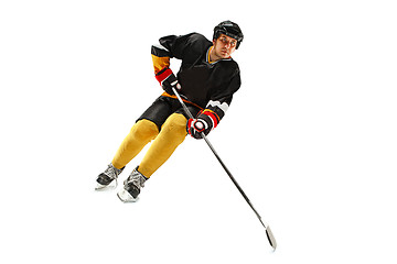 Image showing Ice hockey player in action isolated on white.