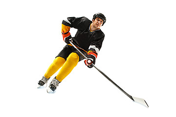 Image showing Ice hockey player in action isolated on white.