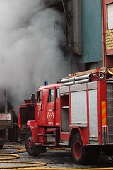 Image showing Fire-engine in action