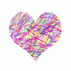 Image showing Abstract heart with bright colorful pattern 