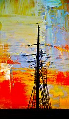 Image showing electric power transmission colorful abstract