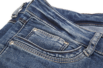 Image showing Fragment of dark blue jeans