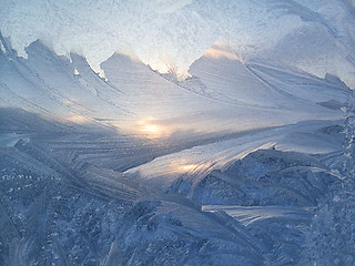 Image showing Beautiful ice pattern and sunlight