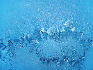 Image showing Ice pattern on winter glass