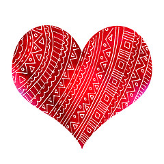 Image showing Abstract red heart with pattern