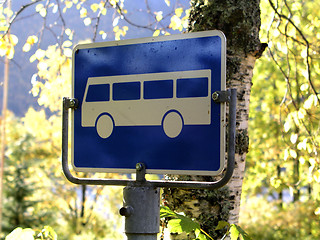 Image showing Blue Bus Sign