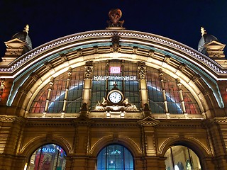 Image showing Frankfurt Main Station in Germany at night