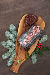 Image showing Chocolate Yule Log Cake