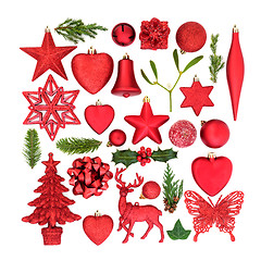 Image showing Christmas Tree Decorations and Flora