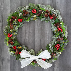 Image showing Traditional Winter and Christmas Wreath