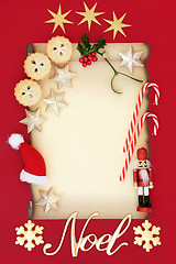 Image showing Christmas Blank Letter and Noel Sign