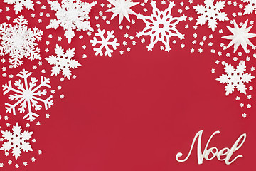 Image showing Christmas Noel Sign and Snowflake Decorations